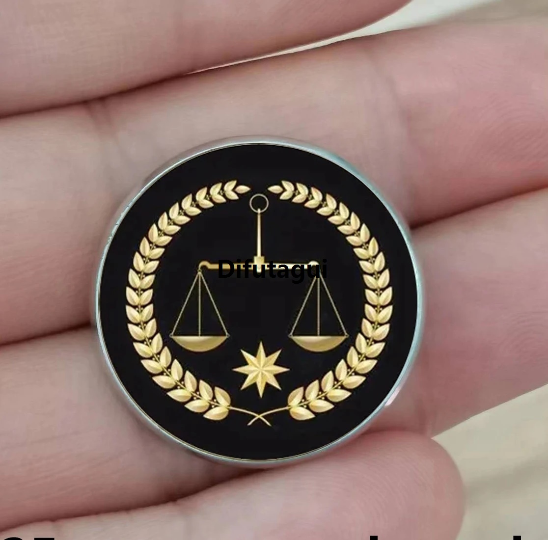 Difutagui New specials New Lawyer Unique Justice Referee Glass Brooch Judge Special Delicate Balanced Earrings Convex Round Fashion Jewelry
