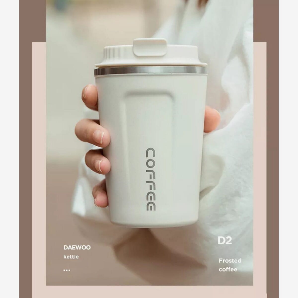 510ML Stainless Steel Coffee Mug Leak-Proof Thermos Travel Thermal Vacuum Flask Insulated Cup Milk Tea Water Bottle