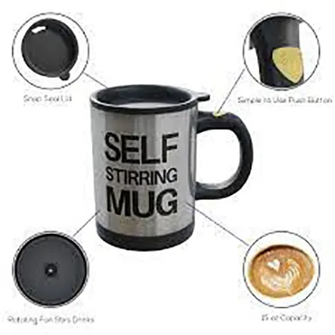 Stainless Coffee Mixing Cup Blender Self Stirring Mug Best Gift-400ml