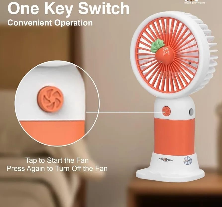 Mini Hand Fan Rechargeable | USB Battery Operated Small Fan for Home, Travel, Office | Portable Electric Fan for Women & Kids | Compact Cooling Fan with Powerful Airflow| Multicolor mini fan pack of 1