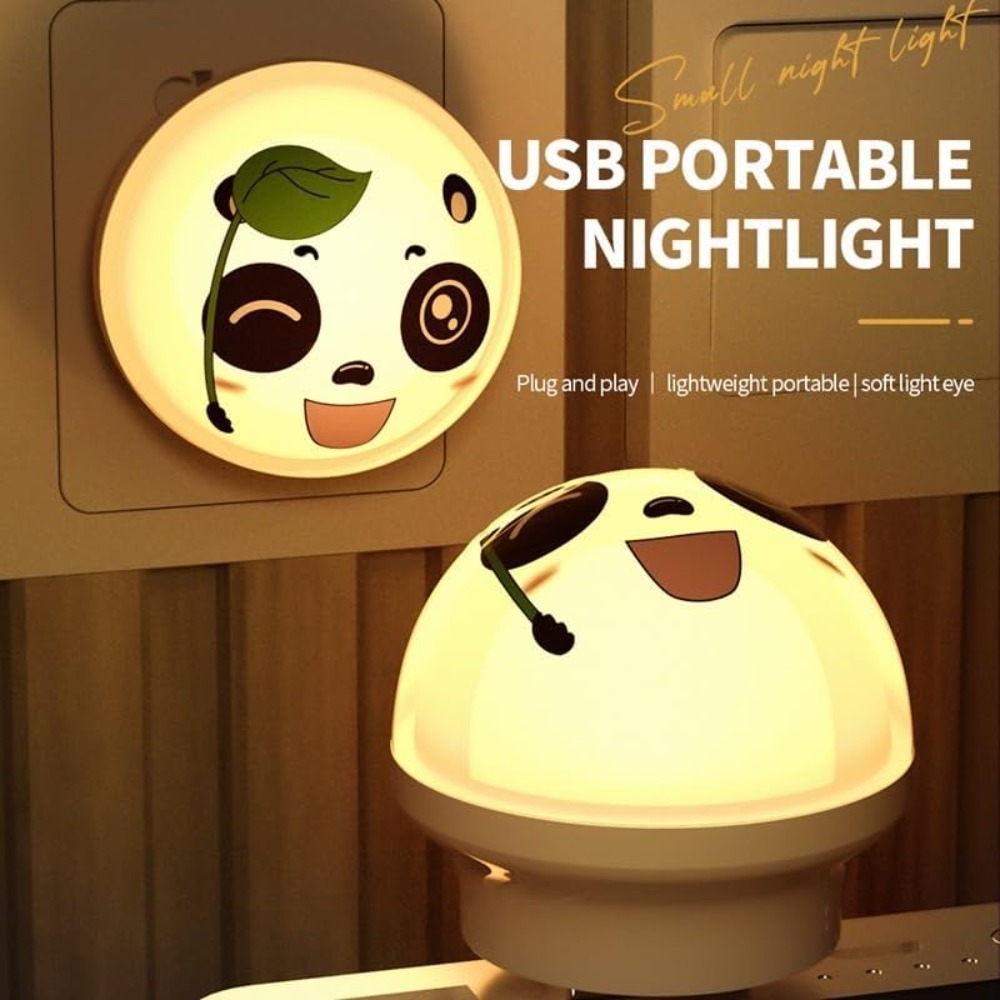 High Quality USB Plug Led Voice Light Night Light Smart Voice Cute Panda Night Light Plastics LED Light Gifts