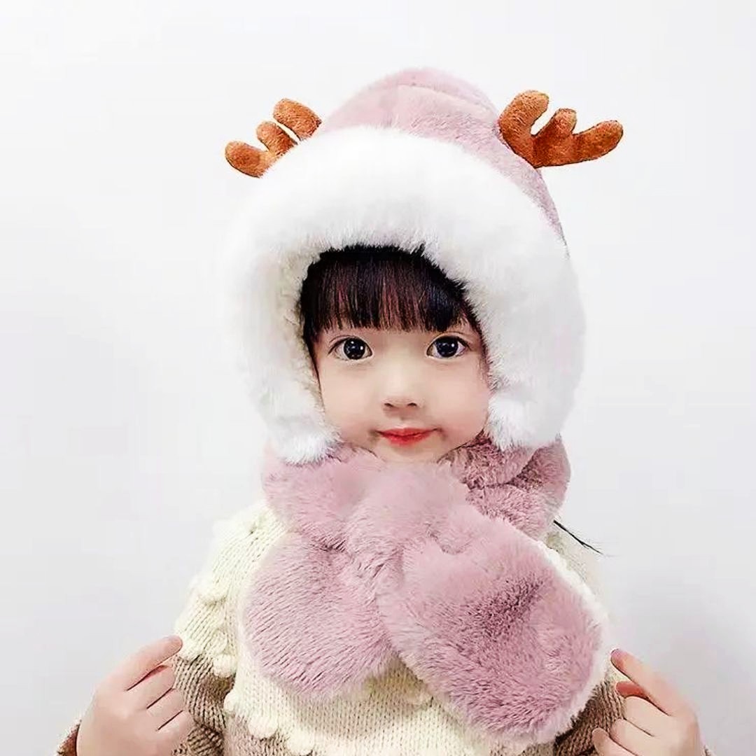 Winter Hooded Scarf For Kids
