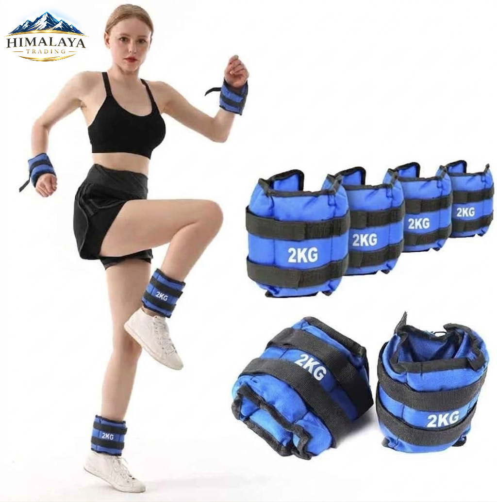 Premium 2KG Wrist & Ankle Weight Set(Pair) - Comfortable Sandbags for Home Workout & Yoga