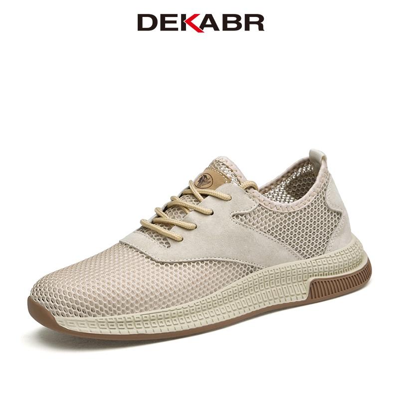 DEKABR Mesh Breathable Shoes For Men 2026 Spring Summer New Designer Sports Male Fashion Casual Soft Lace Up Sneakers Size 37-46