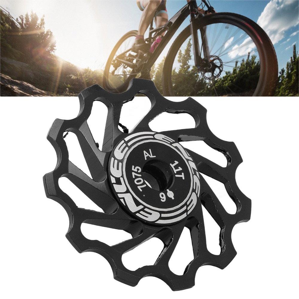 1 Pair Durable 11T Bike Rear Derailleur Wheel Metal Ceramic with Reduction Sleeves Bike Guide Roller Lightweight Bike Derailleur Pulley Cycling Parts