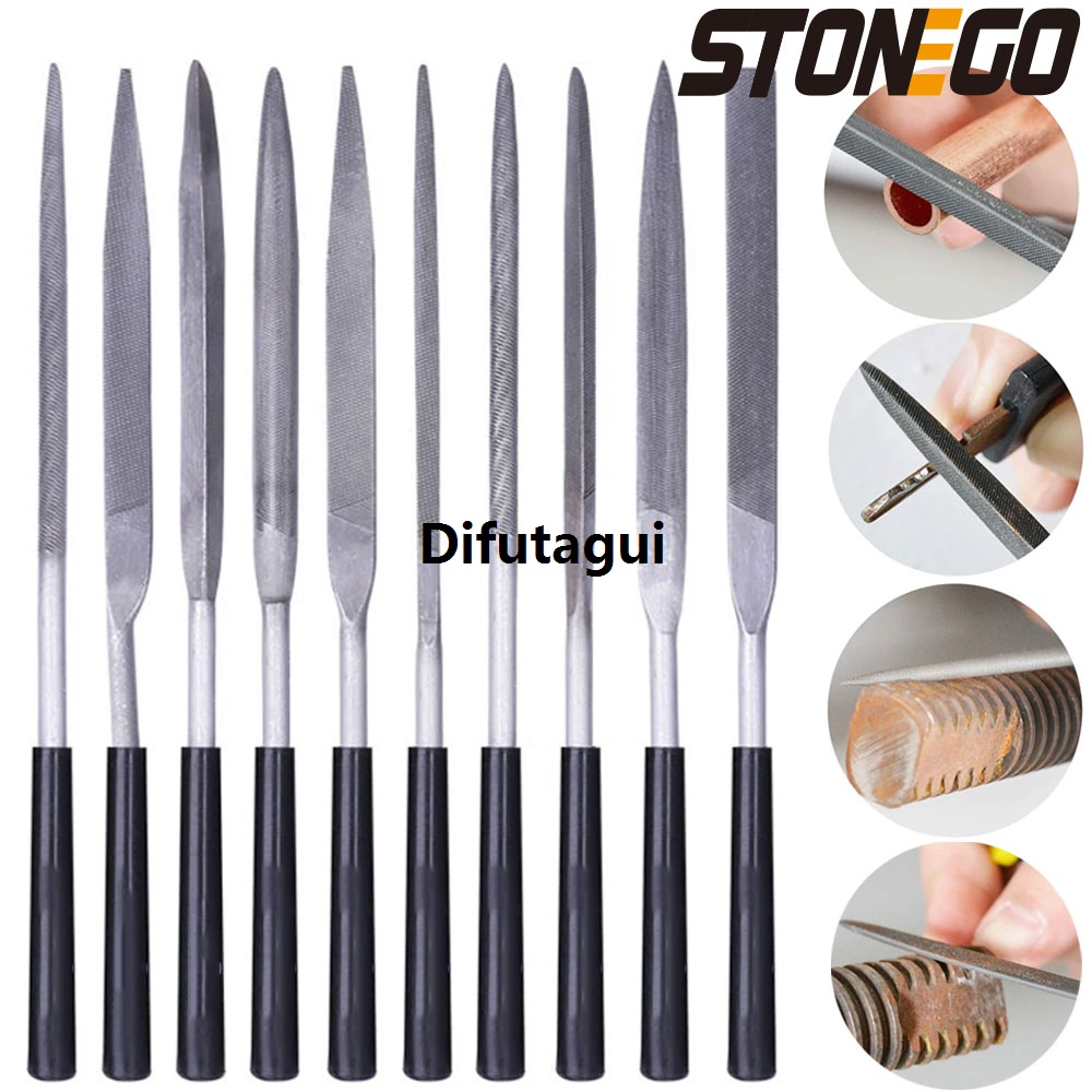 Difutagui 2025 New STONEGO 5/10Pcs Diamond Needle File Set DIY Wood Rasp Needle Original Jewelry Polishing Engraving Diamond File Handy Ceramic Craft Tool