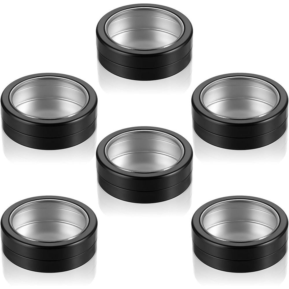 15/20g 15/20g Small Tins with Lids Mini Metal Tin Can Black Silevr Aluminum Tins Makeup Cosmetic