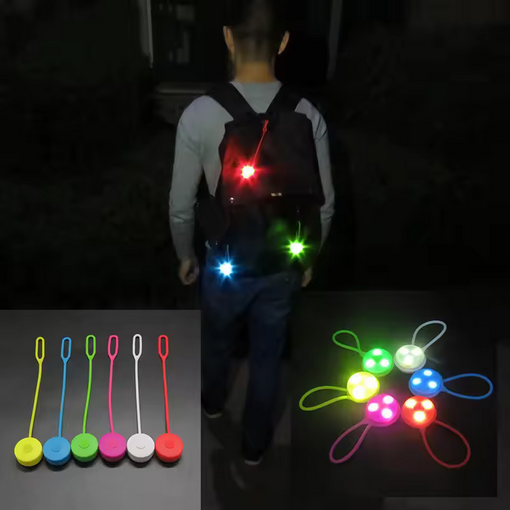 Silicone Backpack Mini Bicycle Light For Night Riding Easily Bicycle Warning Light Rear LED Taillight For Cycling Safety In Multicolor 1PCS