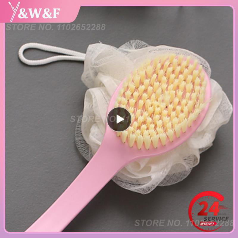 Exfoliating Body Rubbing Bath Brush Hair Soft Bath Brush 1PCS Rubber Long Handle Back Scrub Massage Skin Care Tool