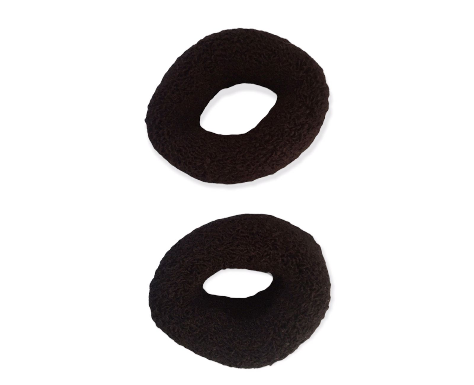 Elastic Cotton Stretch Black Thick Hair Ties Bands for Women (Pack of 2)