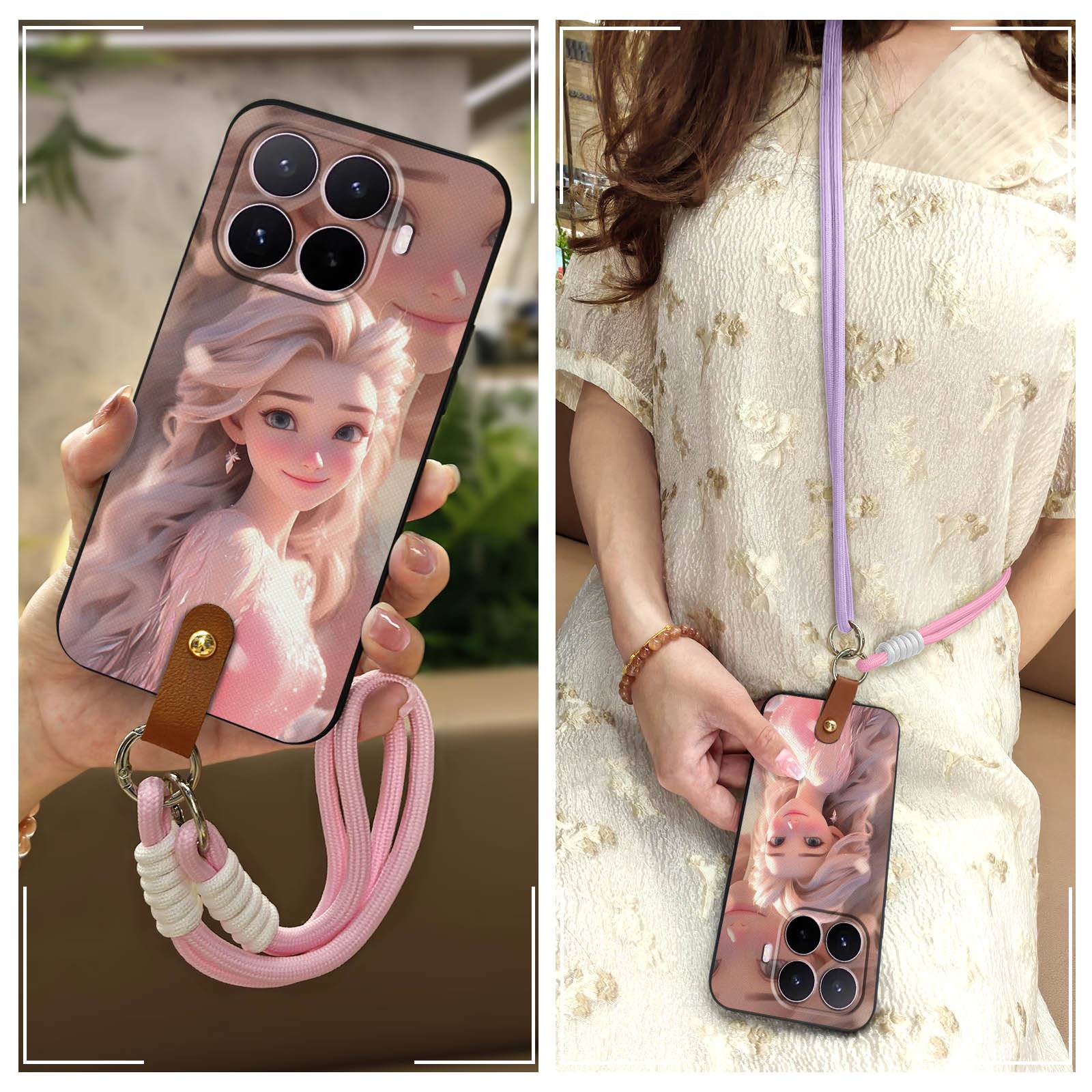 Silicone Back Cover Phone Case For OPPO Realme16 Pro Ring Waterproof Lanyard Anti-knock Protective Anti-dust Durable