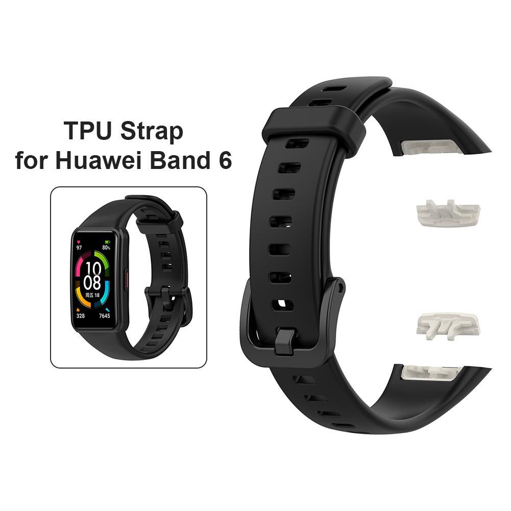 Silicone Straps For Huawei Band 6 / Honor Band 6 (Black)