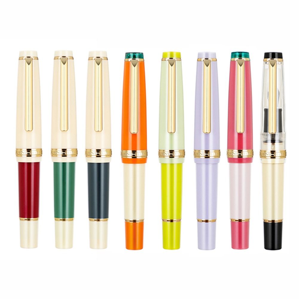 Portable Mini Fountain Pen Acrylic Short Pocket Writing Pen EF F Nibs Trim Ink Pens Calligraphy Practice