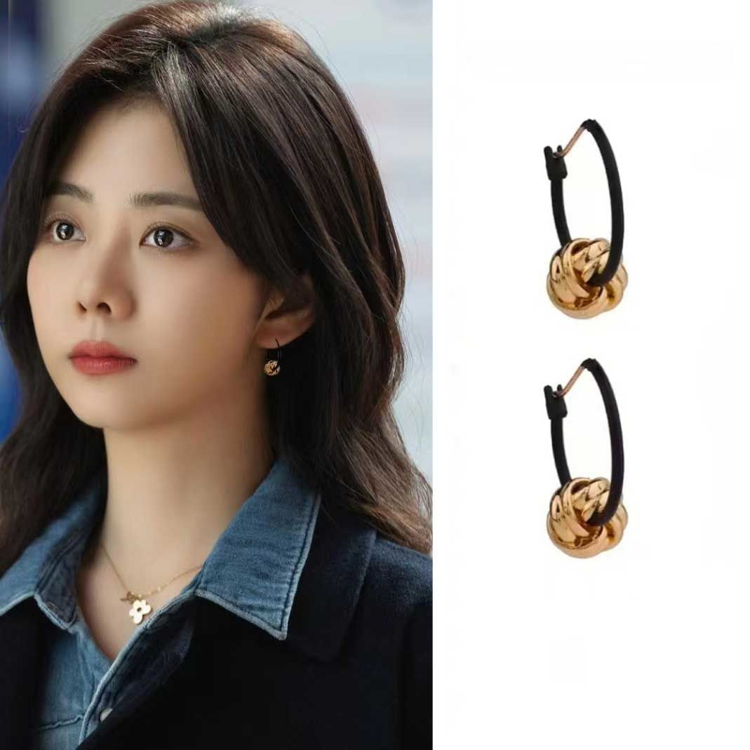 【Special offer】Vintage Black Ear Ring Women's 2023 New Moisture Texted Earrings Fashion Elegant Earrings