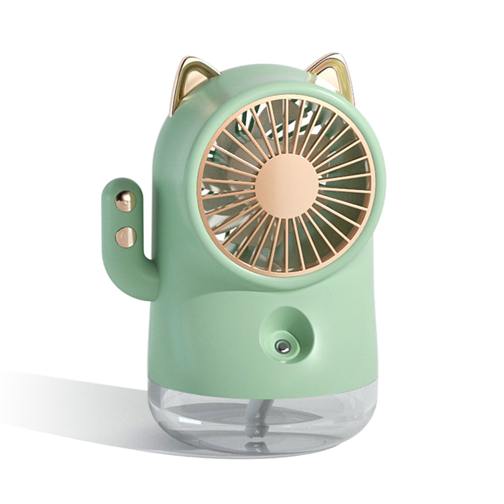 Table Misting Fan, Personal Cooling Mister Fan ,USB Rechargeable Water Mist Fan for Office, Home and Camping Green