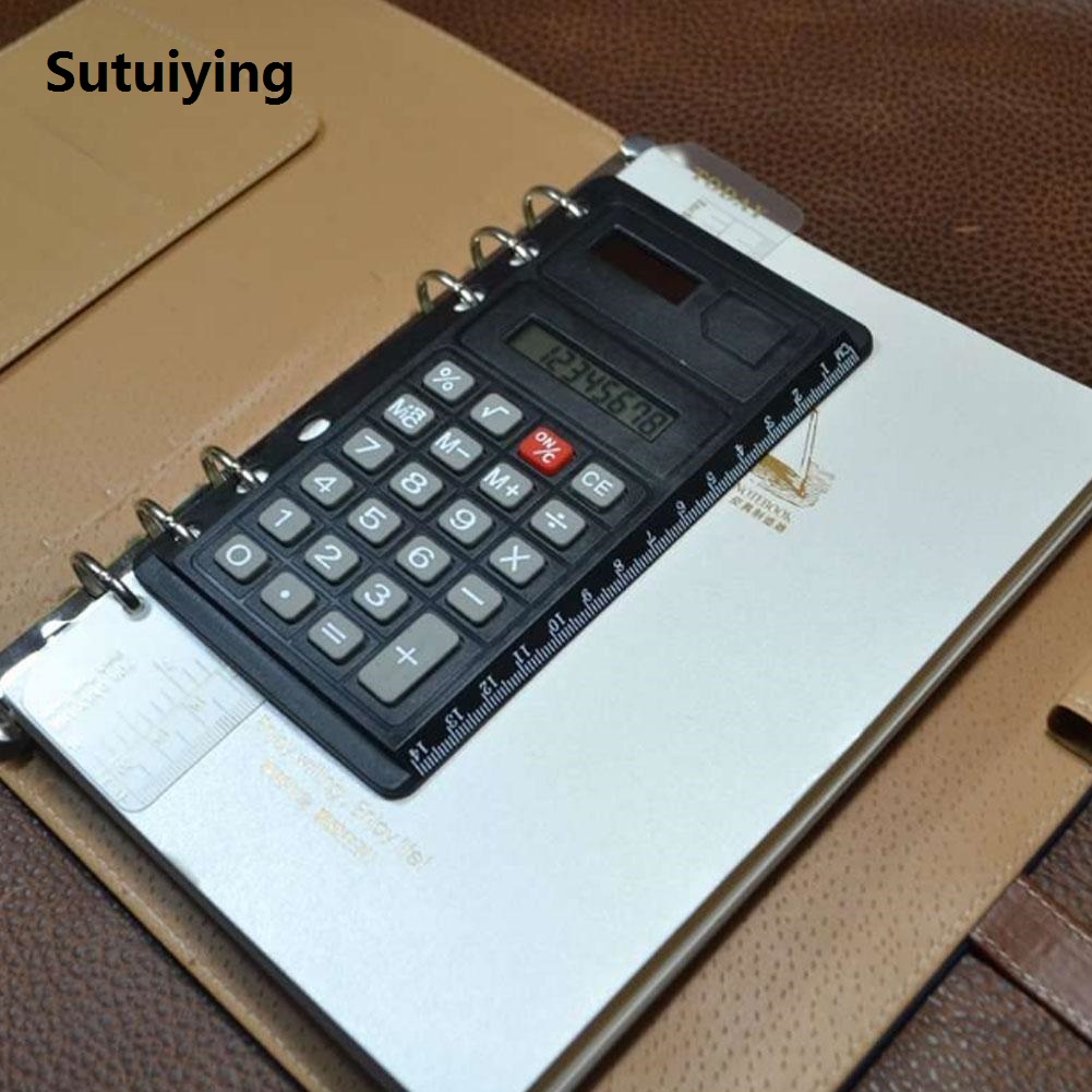 Sutuiying 1 Pc Loose Leaf Binder Calculator With Ruler Digits 8 Multifunction Agenda Notebook Calculator Planner Calculator