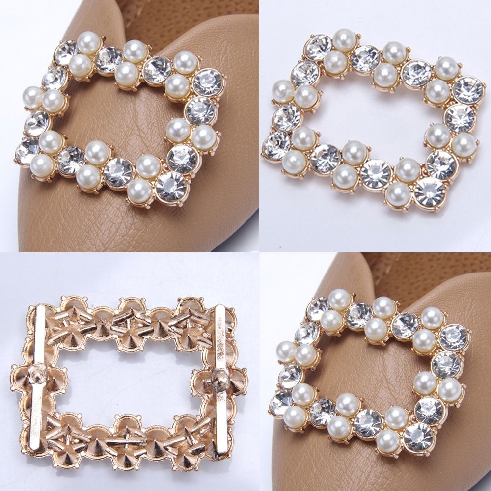 2PCS(1 pairs) Shiny Bride Pearls Wedding High Heel Shoe Clip Charm Buckle Rhinestone Decorative