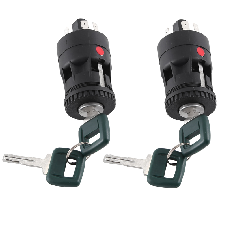 JAERBEE 2X New Ignition Switch with 4 Keys Electric Door Lock 15082295 04822301 for Excavator