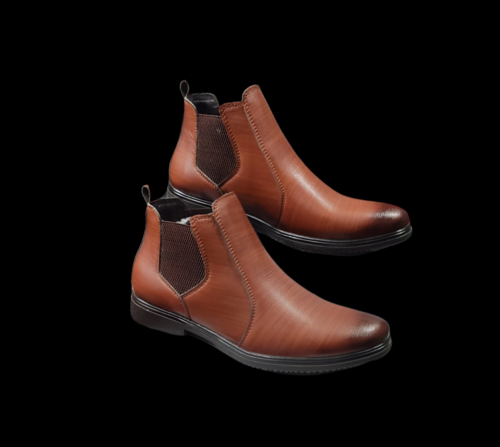 Takura Tan Double Textured Ankle Boots For Men (GF6)