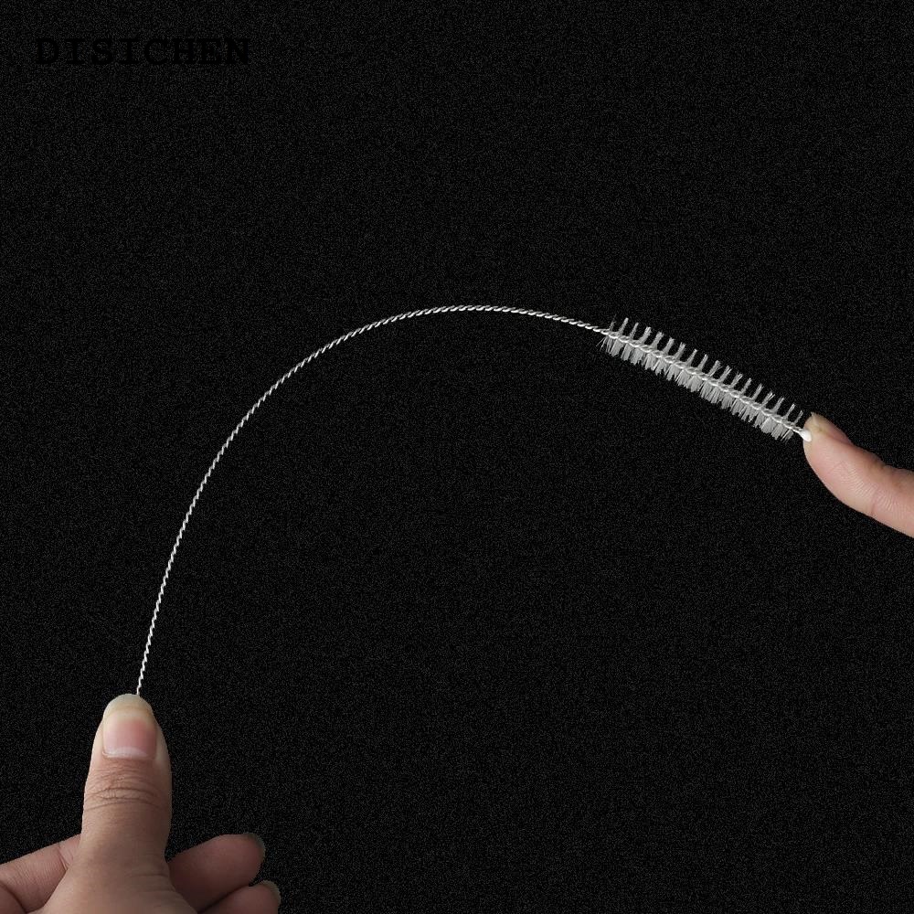 DISICHEN 2025 New Bending Stainless Straw Brush Cleaner Soft Hair Suction Glass Tube Cleaning Brushes Baby Kids Bottle Brush Long Handle Reusable