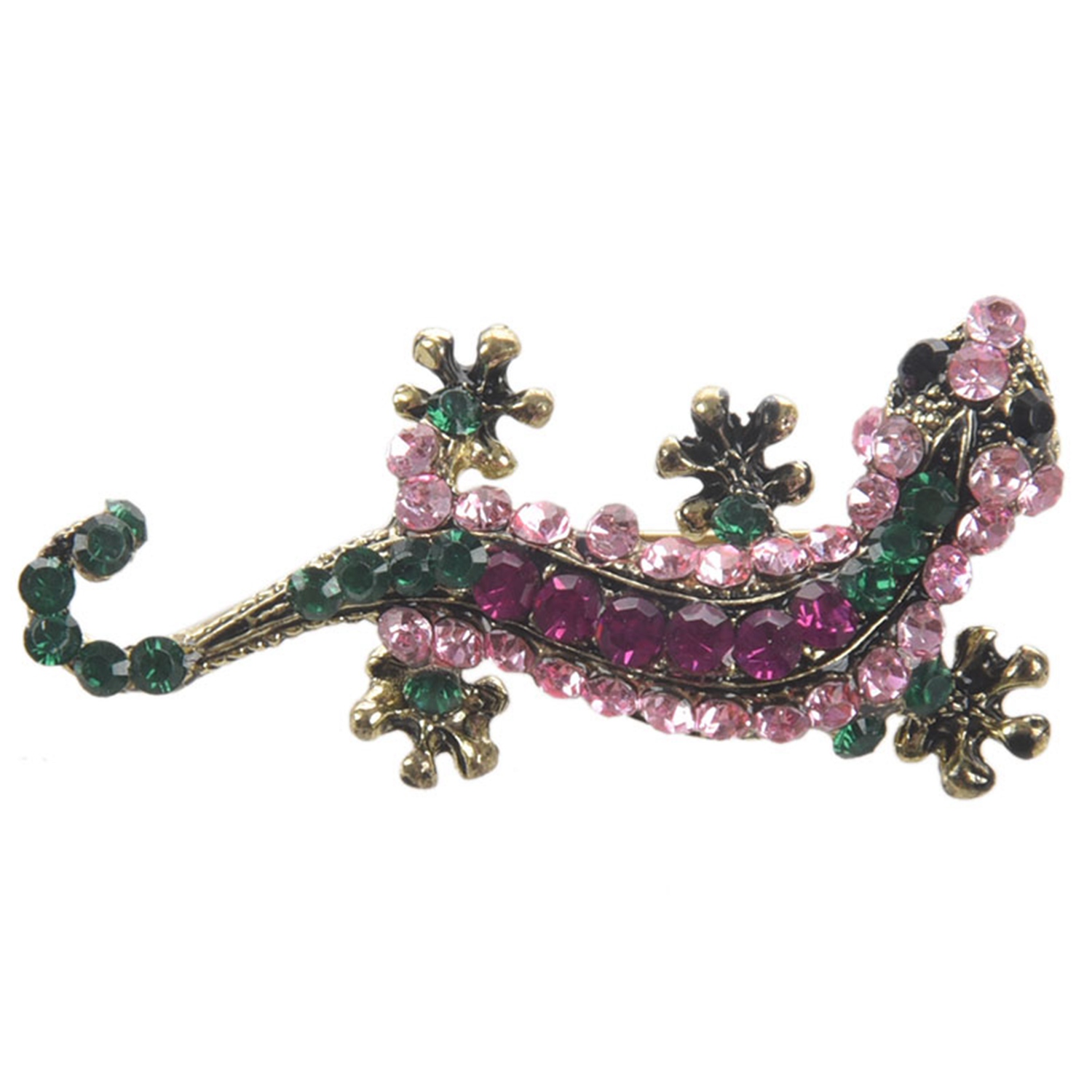 Kqueebee Fashion Cute Animal Gecko Brooches Alloy Crystal Women's Brooch Pins Badges Clothes Jewelry Girl Romantic Wedding Gifts Supplies