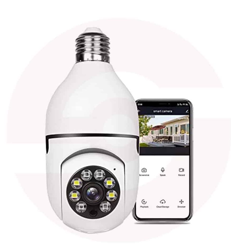 SKY TECH V380 Full HD Indoor Wireless 2MP WiFi CCTV Security Camera | Motion Tracking | Two Way Talk | Colored Night Vision | Support Upto 128GB SD Card | Includes E27 Holder