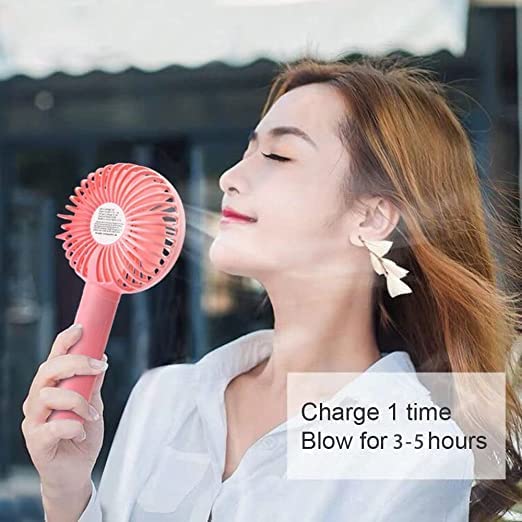 Mini Portable Fan Rechargeable With Stand 3 Speed And Long Lasting Battery Backup