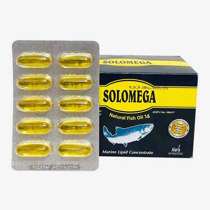 Solomega Natural Fish Oil (1 Gm), 10 capsules