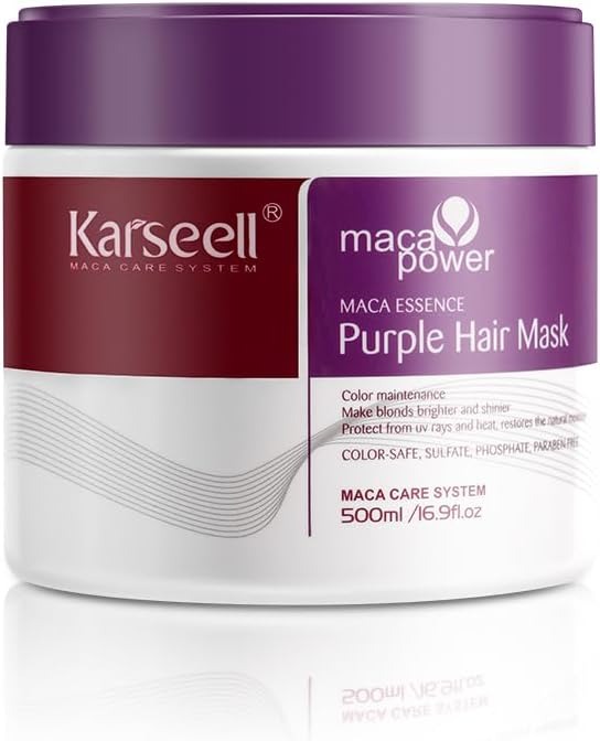 Karseell Purple Hair Mask 500ml Maca Essence Deep Nourish Brighten Hair