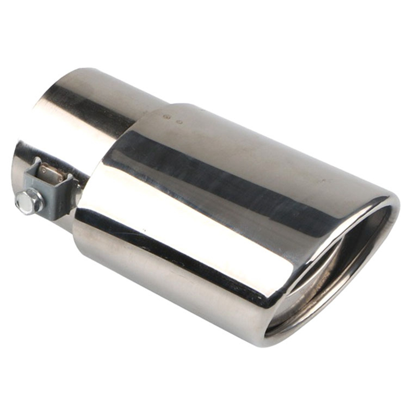 Car Bright Silver Straight Exhaust Tail Throat Round Tube Universal