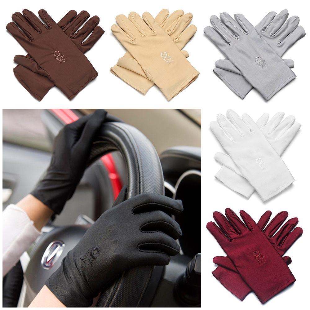 1 pair Women Thin Cycling Equipment Elastic Summer Mitten Driving Gloves Sun Protection Gloves Sunscreen Mittens