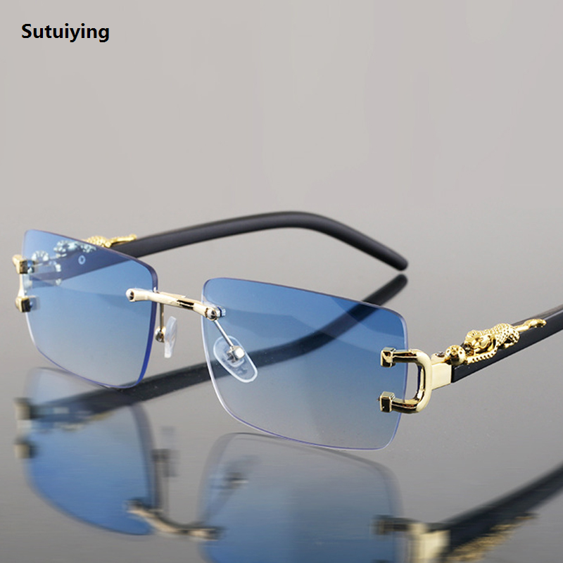 Sutuiying 1 Pc Fashionable Women Men Sunglasses Frameless Rectangular New Personalized Sunglasses for Daily Life Vintage Sun Glasses