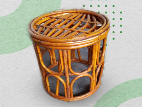 Handicrafts Beath Beth Bamboo Cane Wood Bar Stool, Mudda, Muda Garden Stool, Indoor Stool, Handmade Beath Mooda /Chair/Tool for Sitting