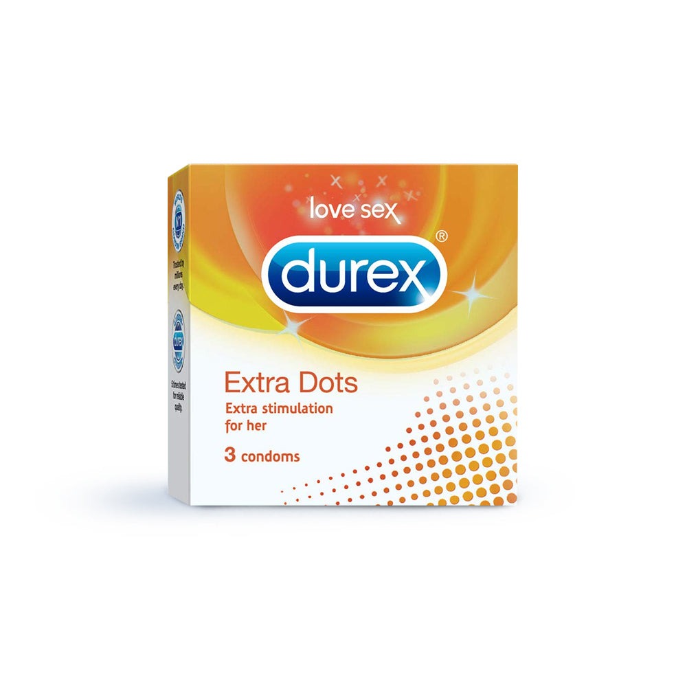 Durex Extra Dots - 81 Condoms, 3s(Pack of 27)
