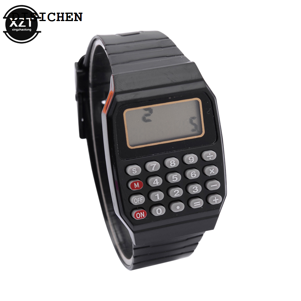 DISICHEN Luxury Children's Electronic Calculator Watch Micro Calculator Silicone Date Multi-function Watch Mini Calculator Portable Watch