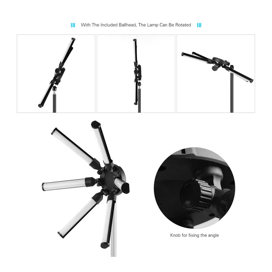 hotographic lighting 3200-5600K 60W Multimedia Extreme Star Light Camera Photo Phone 6 tubes Video LED Ring Light