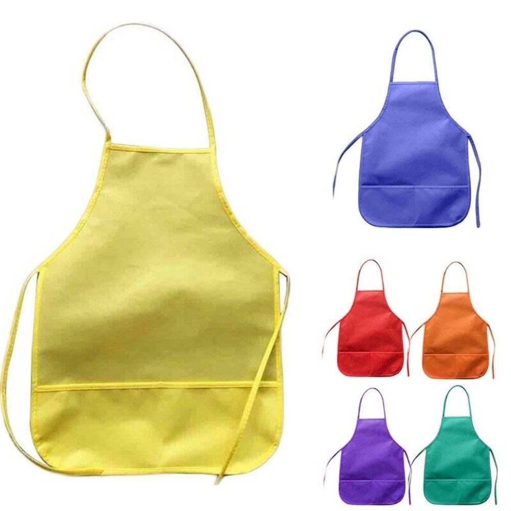 Waterproof Non-Woven Fabric For Cooking Children Aprons Arts Crafts Painting Apron Kitchen Bib