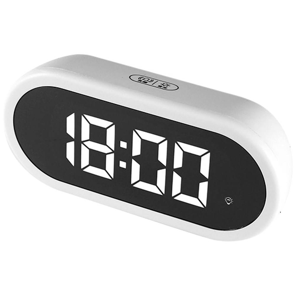 FORIDE Digital Alarm Clock with Large LED Display, Portable Bedside Clock with Fully Adjustable Dimmer, 12/24H, Snooze Black