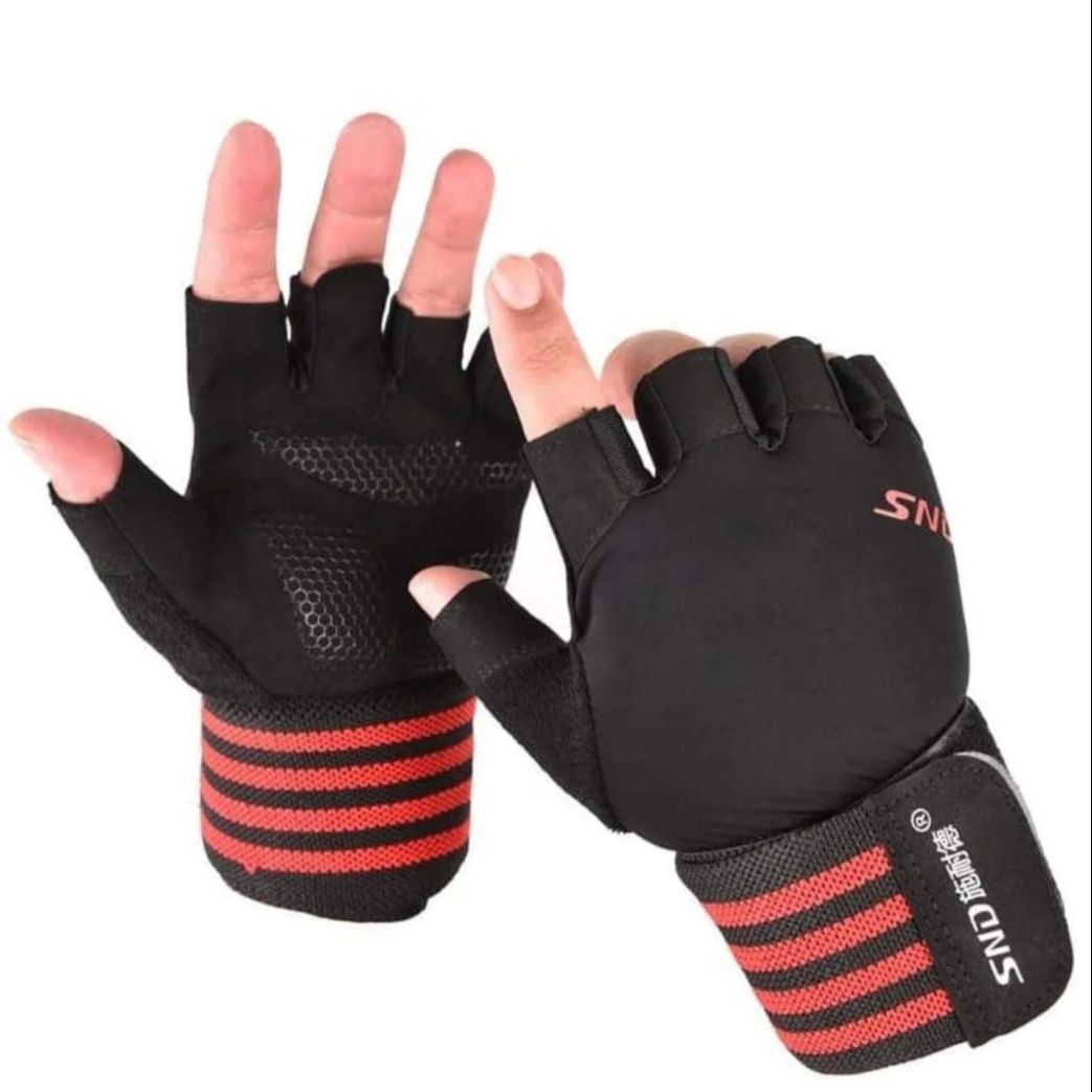 Half Finger Gloves Wrist Bracers Palm Gloves Sports Equipment Gloves for Weightlifting Pushing Training