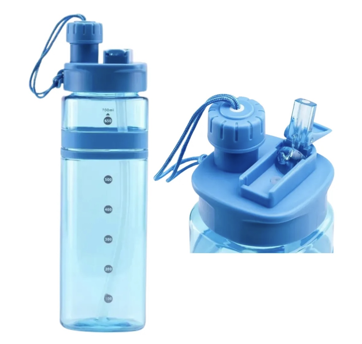 Small Mouth Square Shaped 600ml Plastic Drinking Water Bottle
