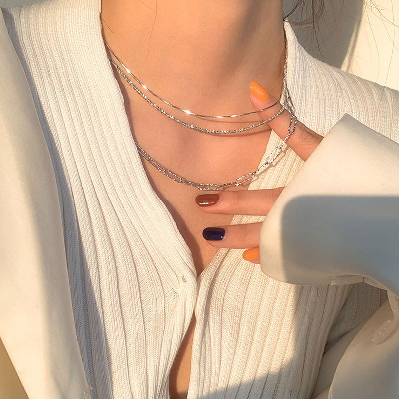 【Mega Sale】Summer Bright Star River Flash Snake Bone Chain Super Fairy Necklace Female Niche Ins Necklace