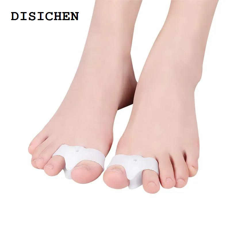 DISICHEN 2025 2pcs=1pair Silicone Toe Spreader Separator Bunion Hallux Valgus Corrector Thumb Finger Correction Straightener Foot Care Tool