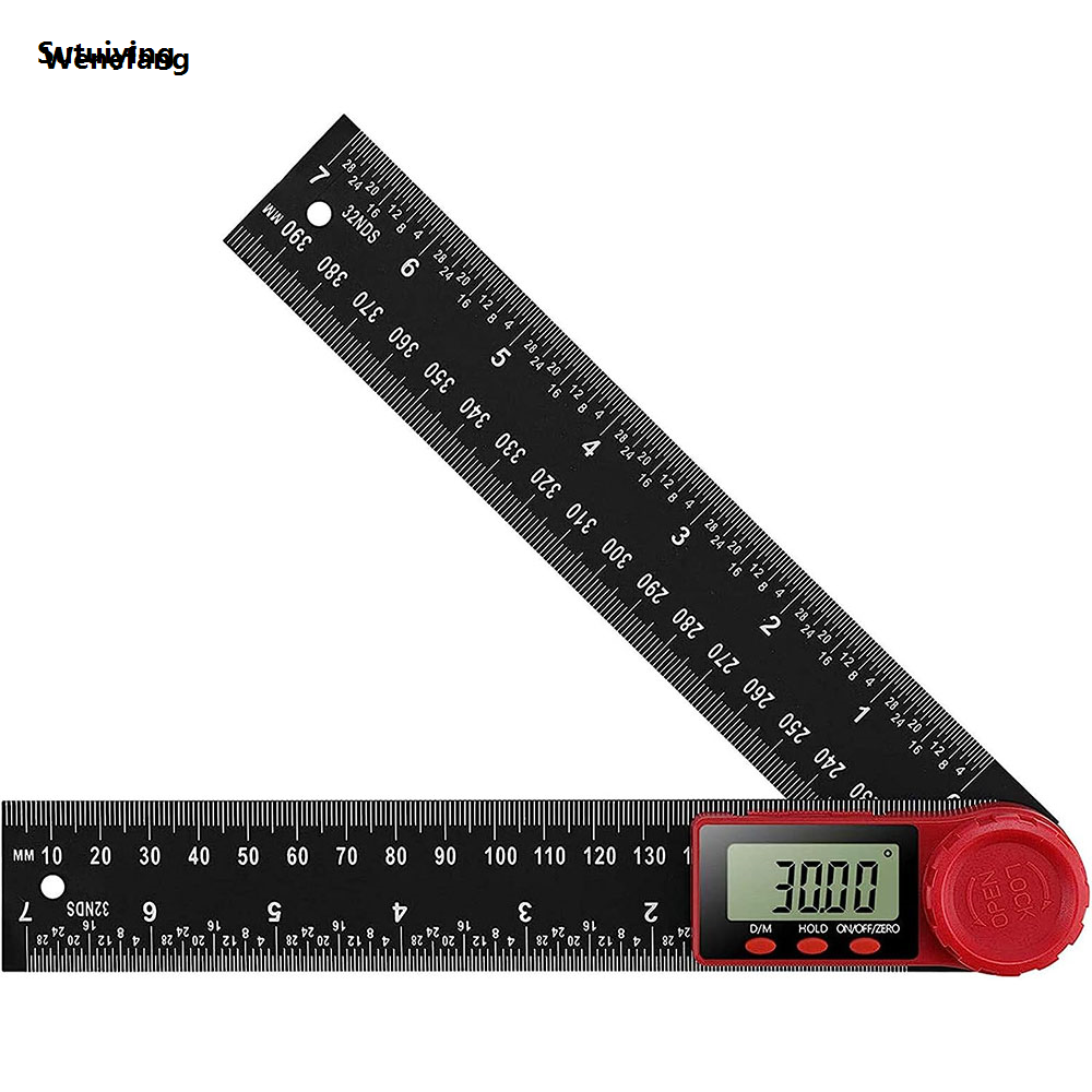 Wenefang Sutuiying 2 in 1 Angle Measurement Tool, Digital Protractor, Multifunctional Portable Profesional 360 Degrees Inch Metric Scale Rulers,for Woodworking DIY Tool