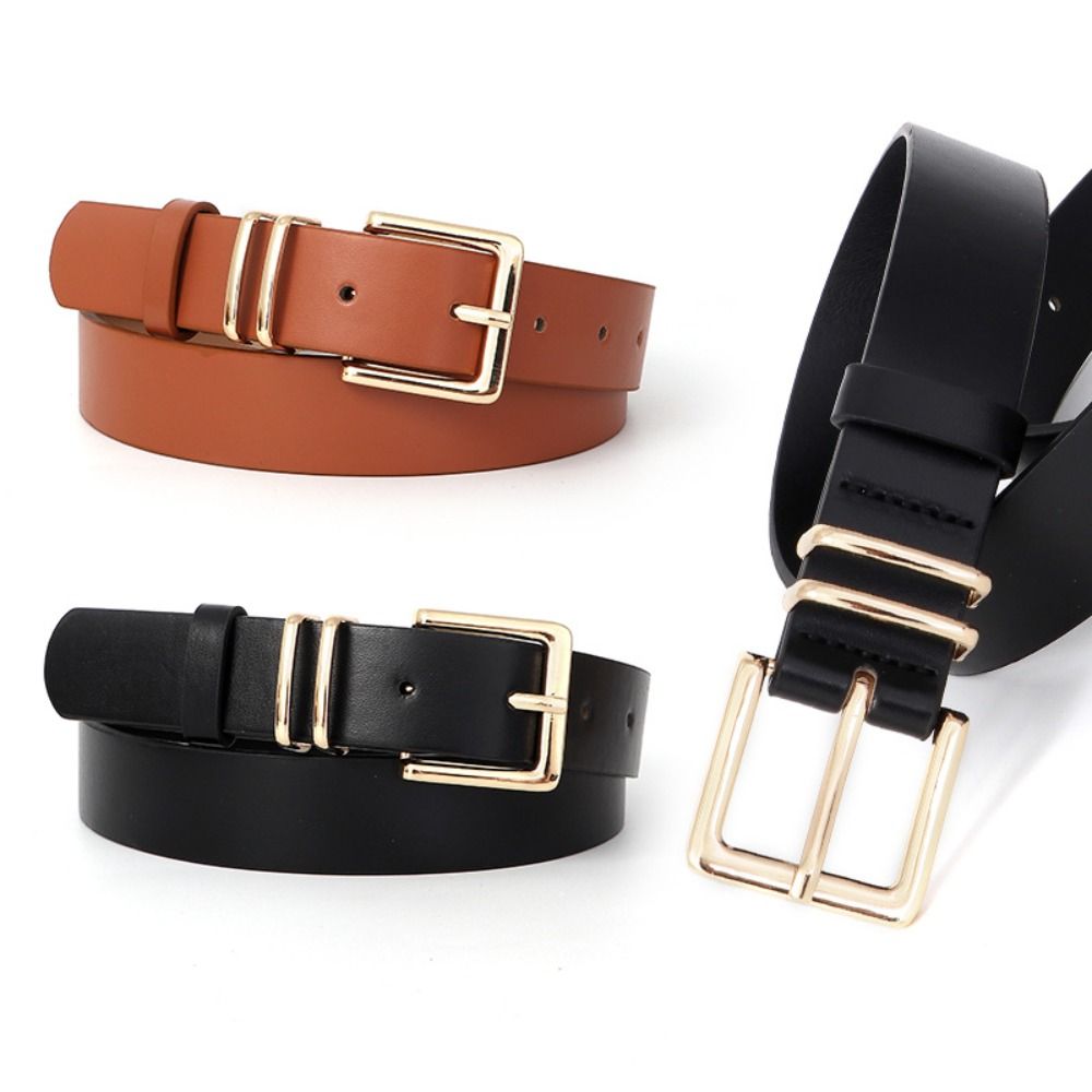 Trendy Pin Buckle Faux Leather Belt Minimalist Luxury Design Women Waist Belt Adjustable Versatile Waistband for Jeans Skirts Decoration