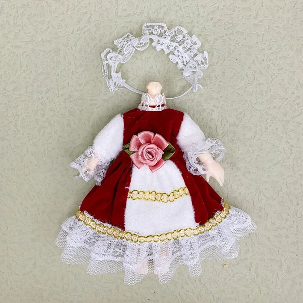 Kids Dress Up Replacement Outfit 16cm Doll Clothes Suit Sweet Skirt Changing Doll Winter Dressup Skirt DIY Clothing 16-17cm Cute Clothes Set Girl Gift