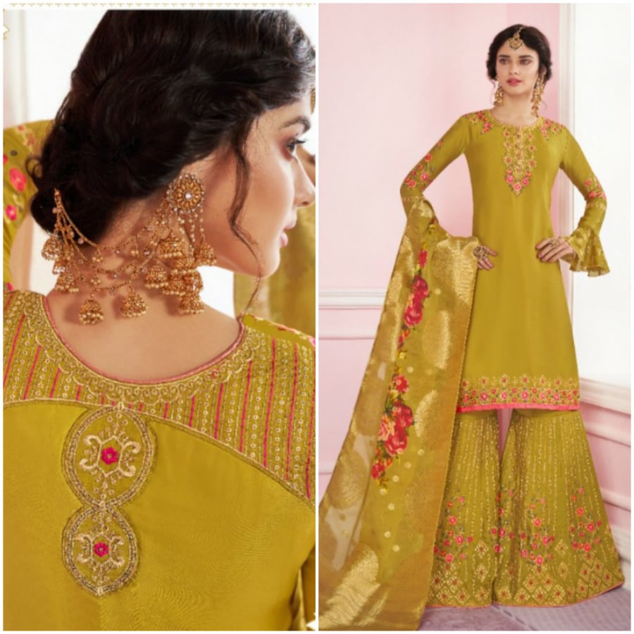 Georgette Semi Stitched Suit Ethnic Wear Versatile Styling Sophisticated Look All Season Wear Lightweight Design Wine