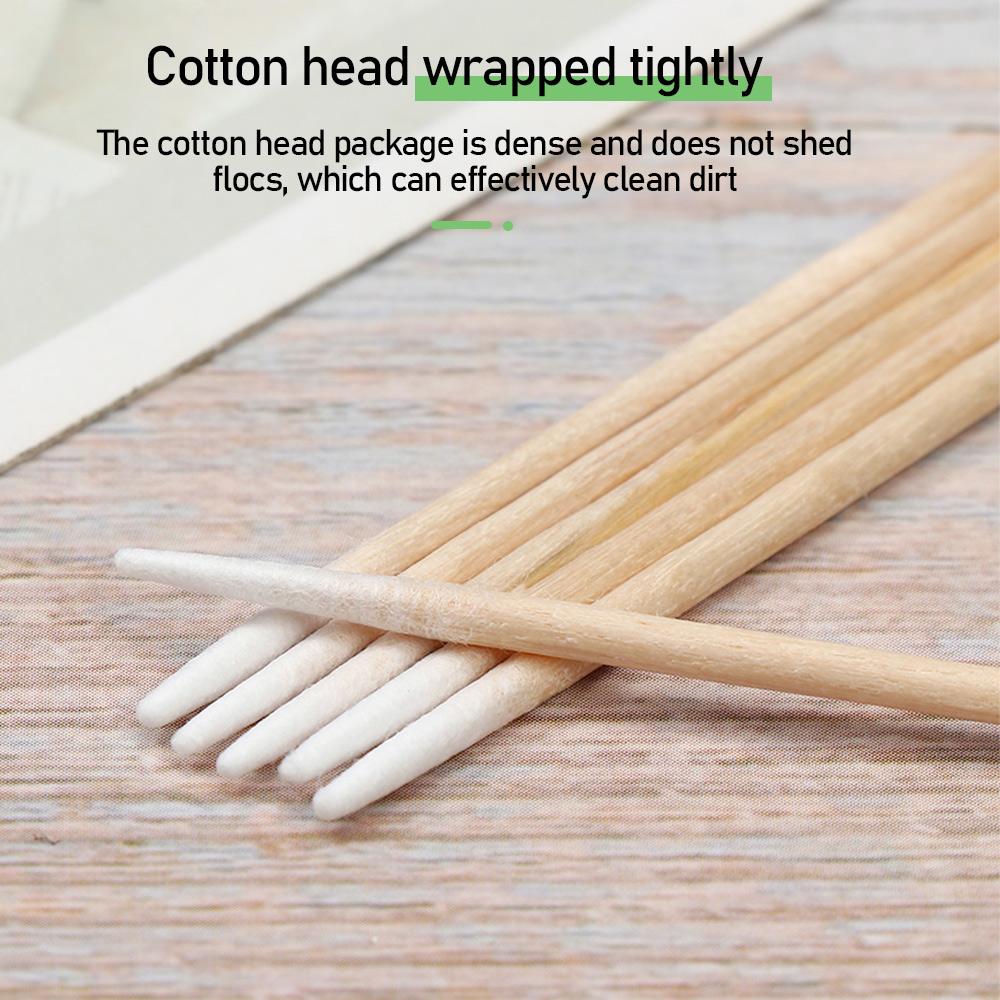 100/300Pcs Disposable Ultra-small Cotton Swab Brush Lint Free Micro Wood Makeup Brushes Eyelash Extension Glue Removing Tools