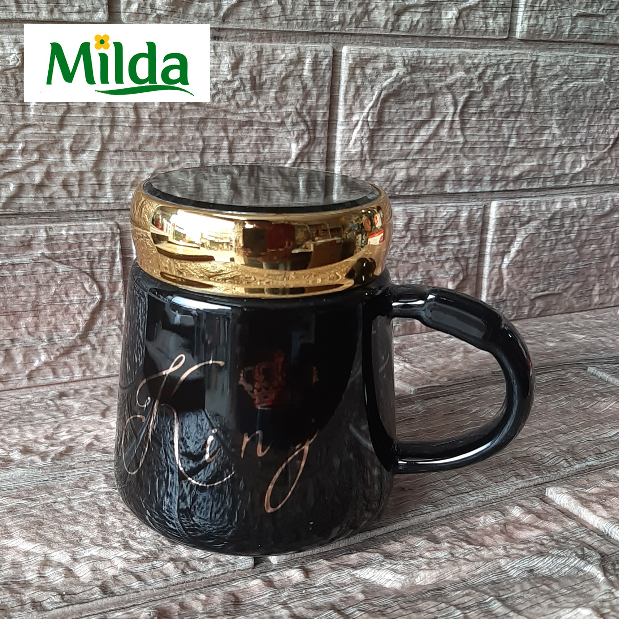 Milda - Ceramic - Tea/Coffee - Mug/cup - with mirror lid