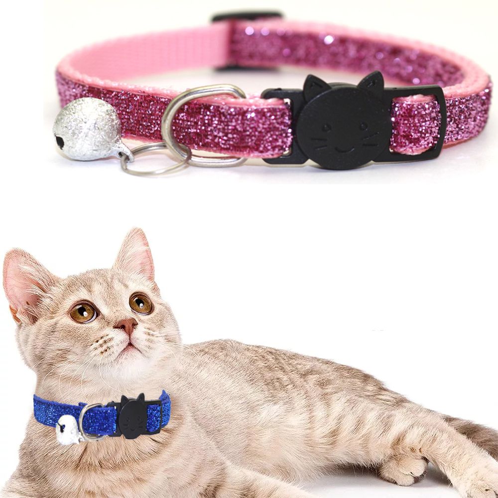Puppy Cute Cat Head Pet Supplies Dog Collar Cat Collars Bell Pendant Kitten Necklace