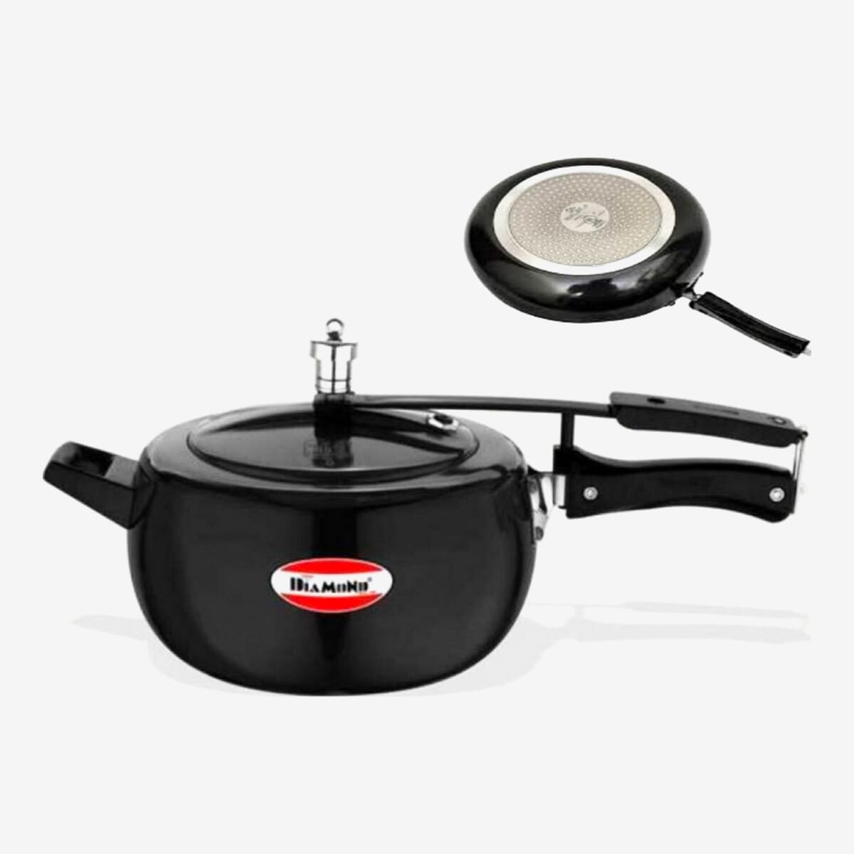 Black Pressure Cooker Hard Anodised Contura Matki Design Pressure Cooker with Induction Base 2 litre